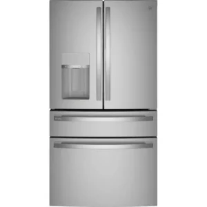 GE Profile - 27.9 Cu. Ft. 4-Door French Door Smart Refrigerator with Hands-Free AutoFill - Stainless Steel- PVD28BYNFS