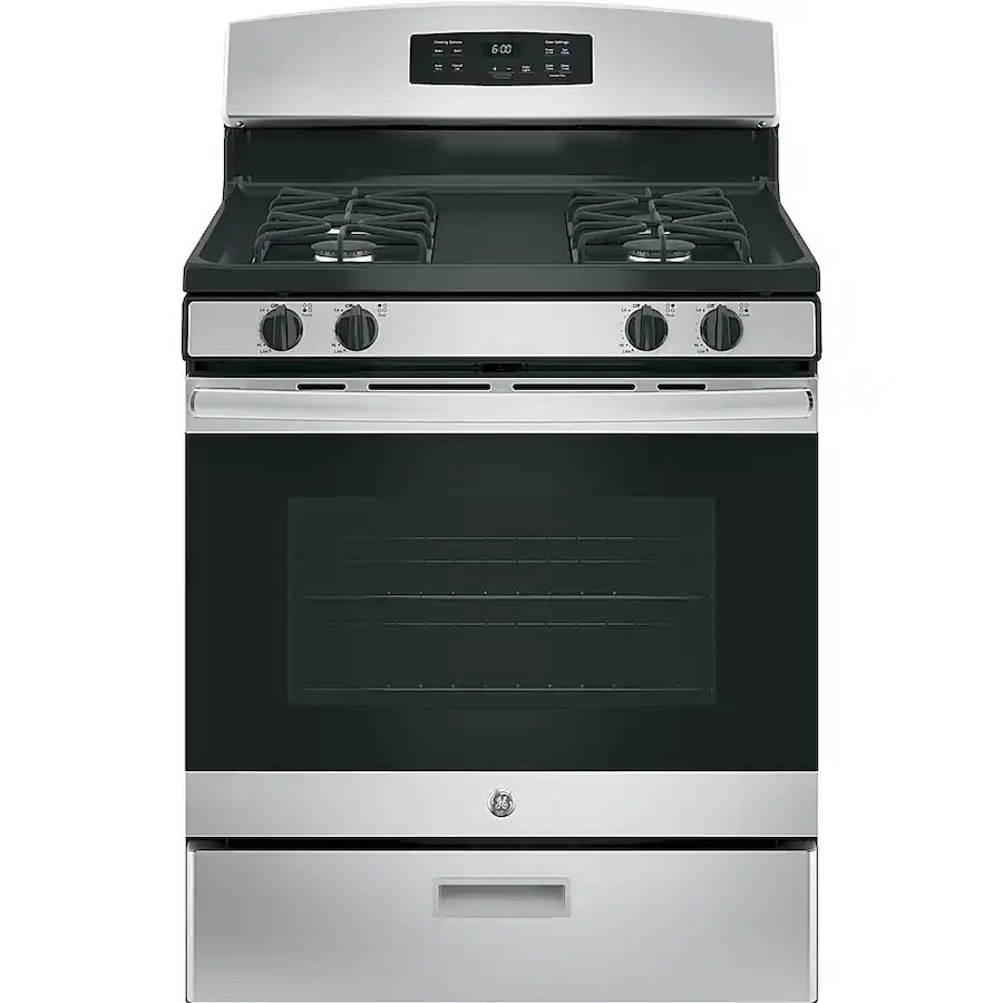 GE - 4.8 Cu. Ft. Freestanding Gas Range - Stainless Steel - JGBS60REKSS