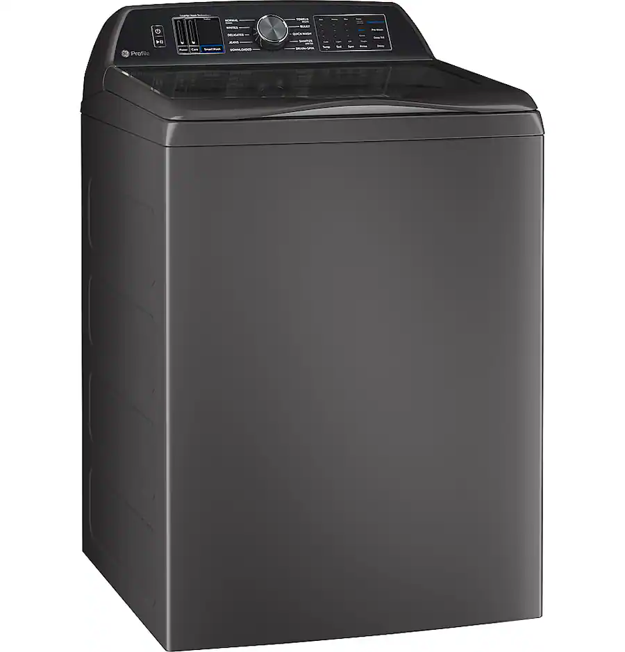 GE Profile - 5.4 Cu. Ft. High Efficiency Smart Top Load Washer with Smarter Wash Technology, Easier Reach & Direct Drive Motor - Diamond Gray - PTW700BPTDG - Image 2