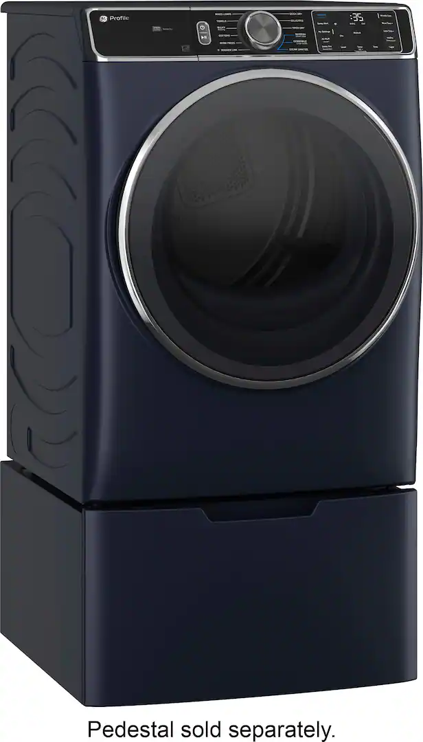 GE Profile - 7.8 Cu. Ft. Stackable Smart Electric Dryer with Steam and Sanitize Cycle - Sapphire Blue - PFD87ESPVRS