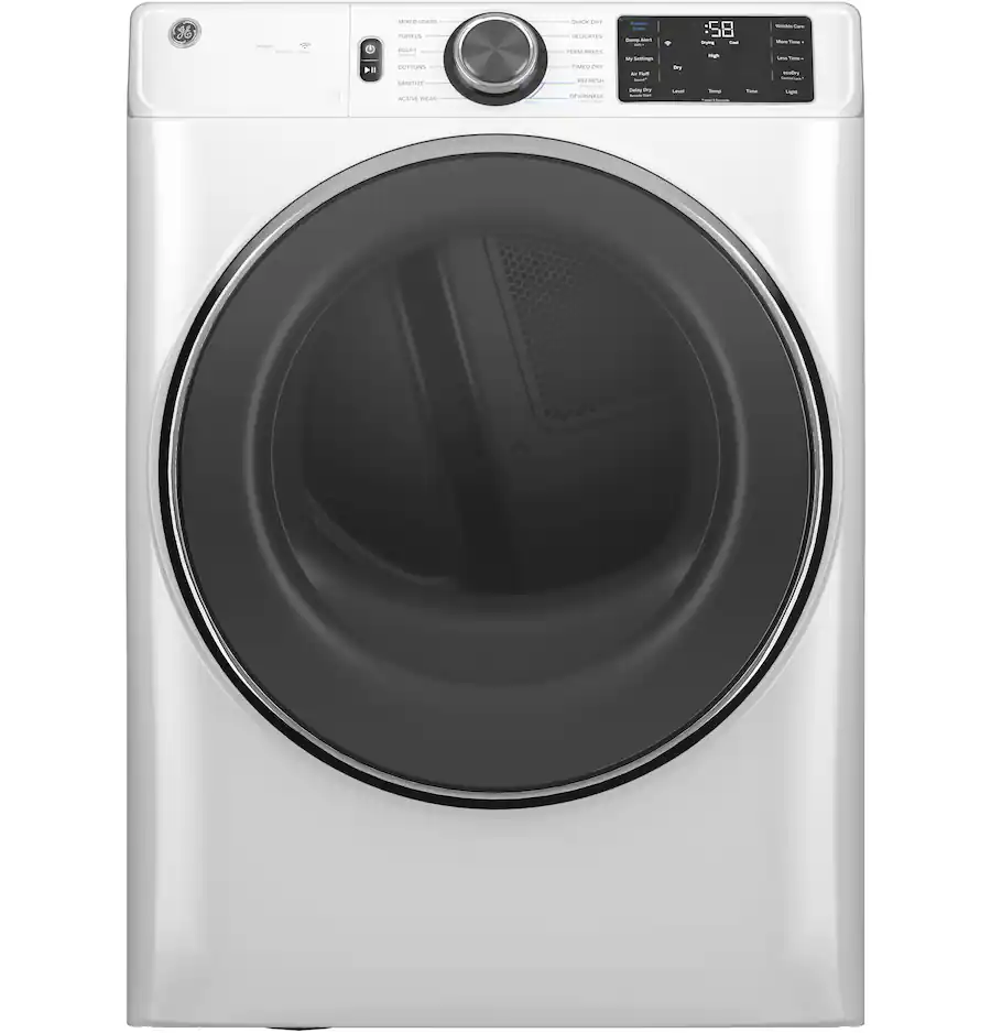 GE - 7.8 Cu. Ft. Stackable Smart Gas Dryer with Steam - White - GFD65GSSVWW