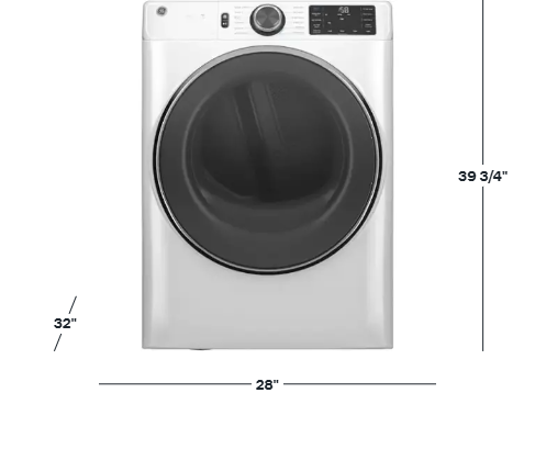 GE - 7.8 Cu. Ft. Stackable Smart Gas Dryer with Steam - White - GFD65GSSVWW - Image 2