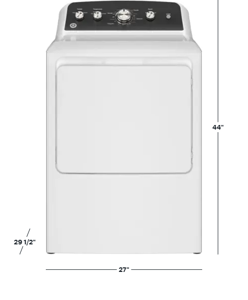 GE - 7.2 Cu. Ft. Gas Dryer with Auto Dry - White with Matte Black -GTD48GASWWB - Image 3
