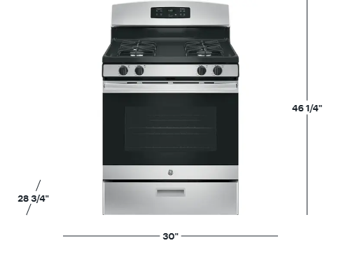 GE - 4.8 Cu. Ft. Freestanding Gas Range - Stainless Steel - JGBS60REKSS - Image 2