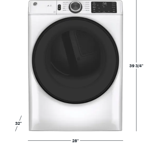 GE - 7.8 Cu. Ft. Stackable Smart 10-Cycle Gas Dryer - White - GFD55GSSNWW - Image 2