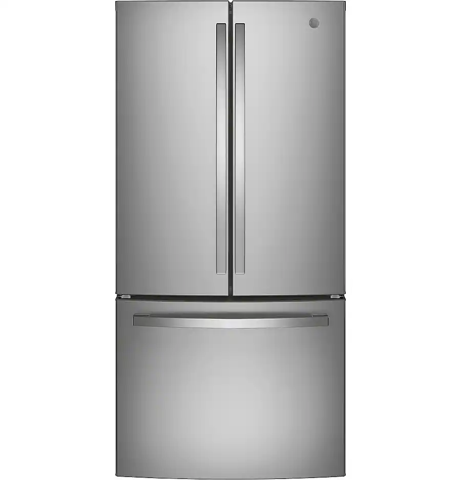 GE - 18.6 Cu. Ft. French Door Counter-Depth Refrigerator with Internal Water Dispenser - Stainless Steel-GWE19JYLFS