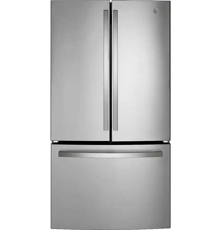 GE - 21.9 Cu. Ft. French Door Counter Depth Refrigerator with Internal Water Dispenser - Stainless Steel-GWE22JYMFS