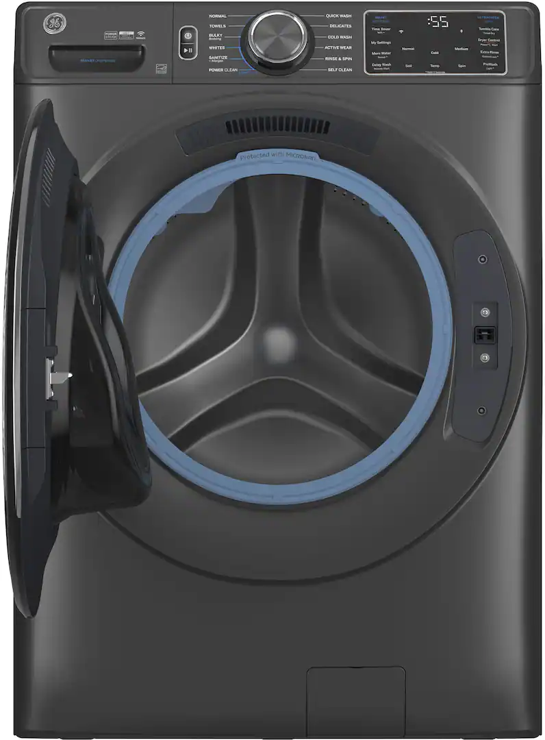 GE - 5.0 Cu. Ft. Stackable Smart Front Load Washer with Steam, SmartDispense and Odorblock Ultra Fresh Vent System - Carbon Graphite-GFW655SPVDS - Image 3