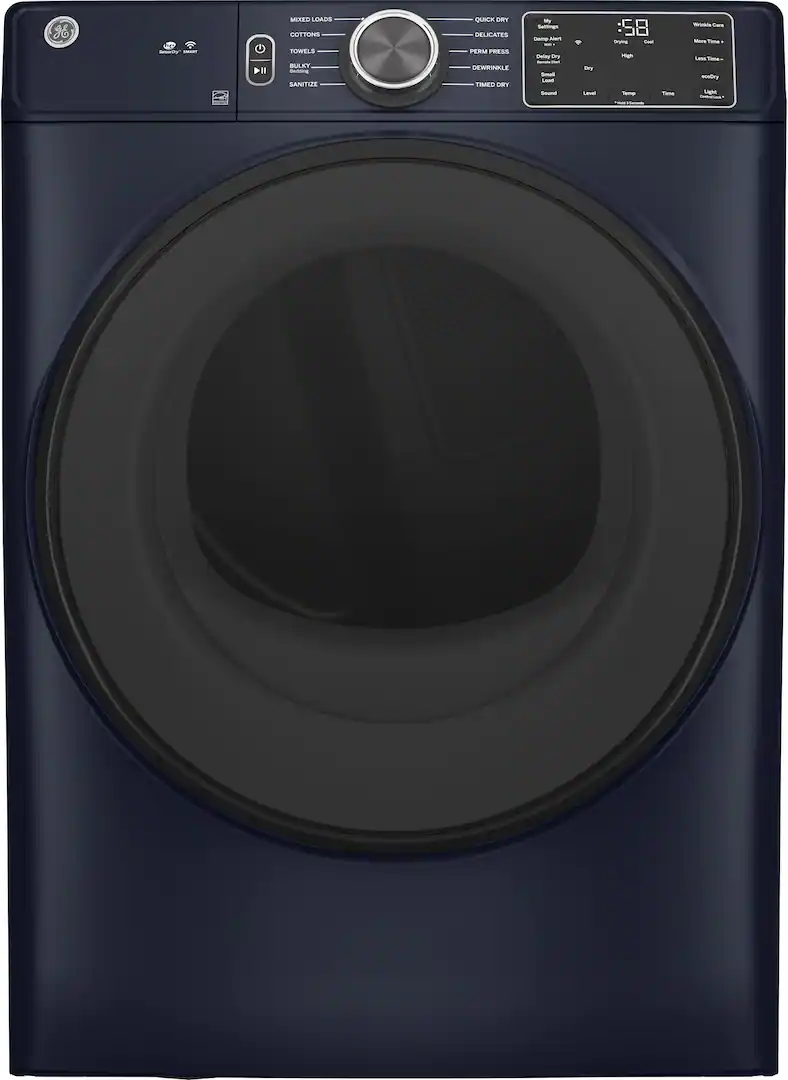 GE - 7.6 Cu. Ft. Stackable Smart Gas Dryer with Sanitize Cycle - Sapphire Blue-GFD55GSPRRS