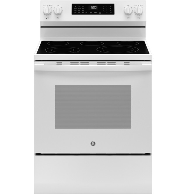 GE® ENERGY STAR® 30" Free-Standing Electric Convection Range with No Preheat Air Fry and EasyWash™ Oven Tray -GRF600AVWW
