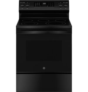 GE® ENERGY STAR® 30" Free-Standing Electric Convection Range with No Preheat Air Fry and EasyWash™ Oven Tray Model - GRF600AVBB