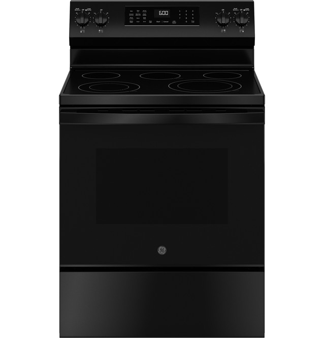 GE® ENERGY STAR® 30" Free-Standing Electric Convection Range with No Preheat Air Fry and EasyWash™ Oven Tray Model - GRF600AVBB