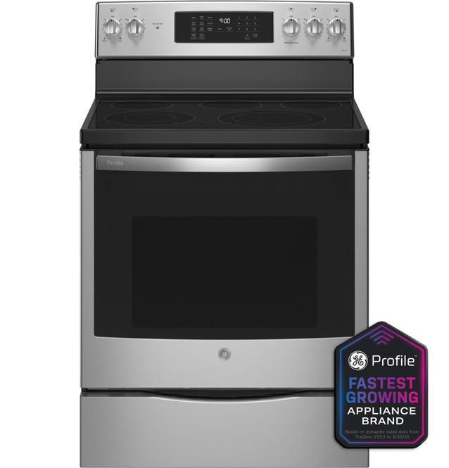 GE Profile™ ENERGY STAR® 30" Smart Free-Standing Electric Convection Fingerprint Resistant Range with No Preheat Air Fry - PB900YVFS