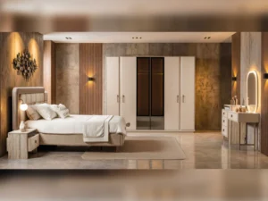 Bern Bedroom (Queen Frame With Headboard & Dresser With Mirror & 2 Nightstand)-1463-475