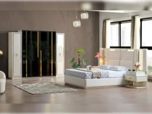 Marsel Bedroom (Queen Storage Bed With Headboard & Dresser With Mirror & 2 Nightstand With Back Part)-1463-476