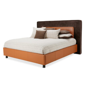 21 cosmopolitan orange Finish: Diablo Orange/Umber Cal King Upholstered Wing Bed