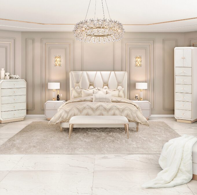 La rachelle - Cal. King Upholstered Panel Bed