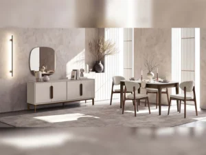 Polo El Diningroom Consol With Mirror & Dining Table & 6 Dining Chair