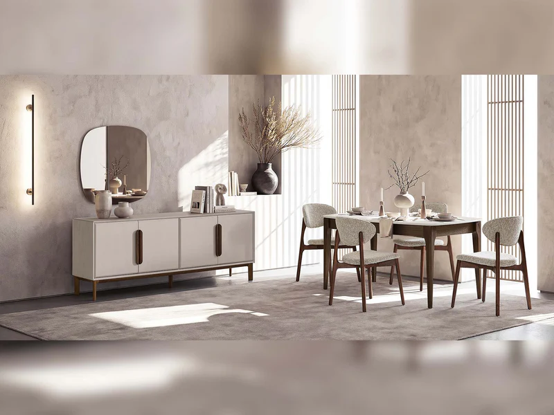 Polo El Diningroom Consol With Mirror & Dining Table & 6 Dining Chair