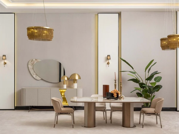Essenza Dining Room (Consol With Mirror & Dining Table & 6 Dining Chair