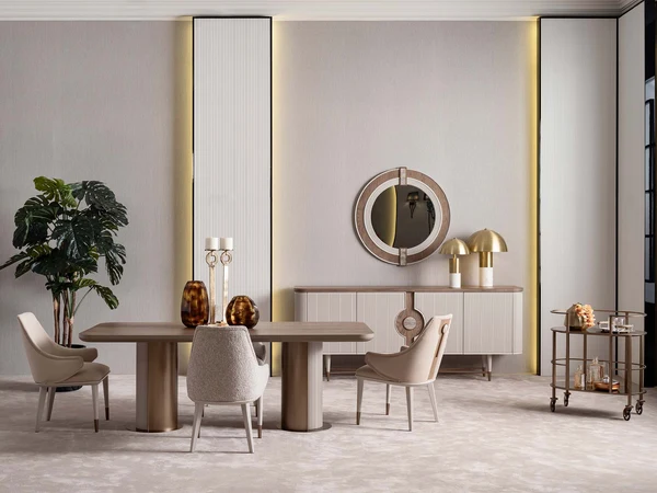 Harmony Diningroom (Consol With Mirror & Dining Table & 6 Dining Chair)