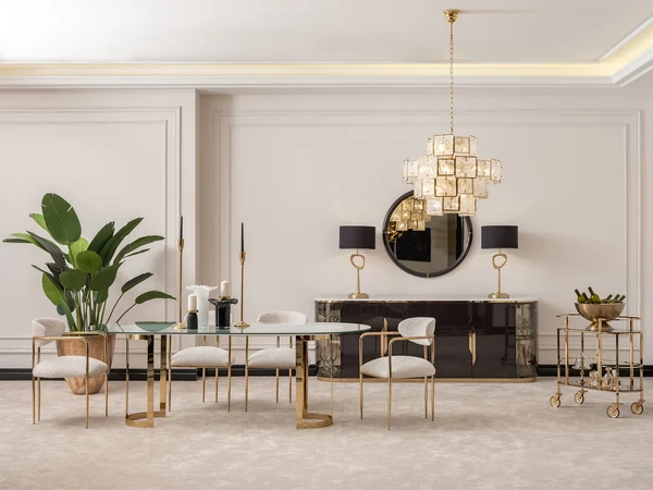 Parma Diningroom (Consol With Mirror & Dining Table & 6 Dining Chair)