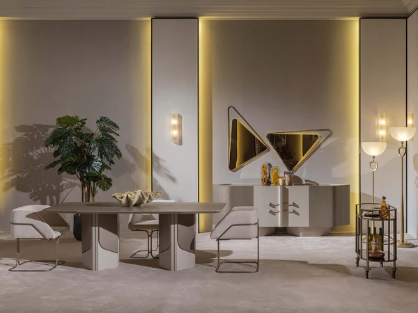Ricamo Dining Room (Consol With Mirror & Dining Table & 6 Dining Chair