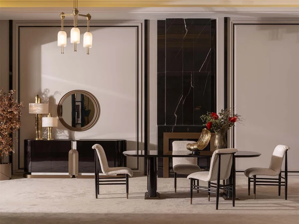 Zenith Diningroom (Consol With Mirror & Dining Table & 6 Dining Chair