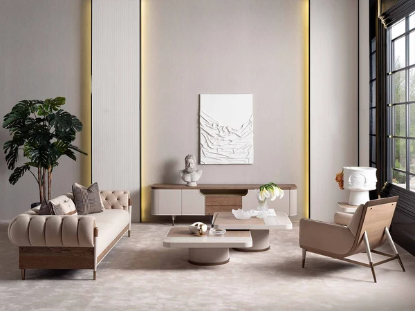 Harmony 4-pieces (1 Four Seater Chester Sofa & 1 Four Seater Sofa & 2 Chair) Livingroom