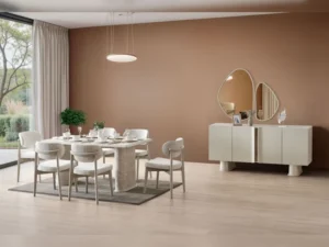 Liva Diningroom Consol With Mirror & Dining Table & 6 Dining Chair