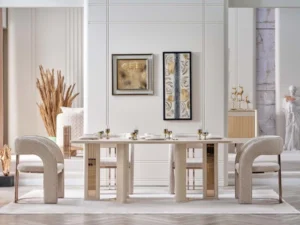 Nirvana San Diningroom Consol With Mirror & Dining Table & 6 Dining Chair