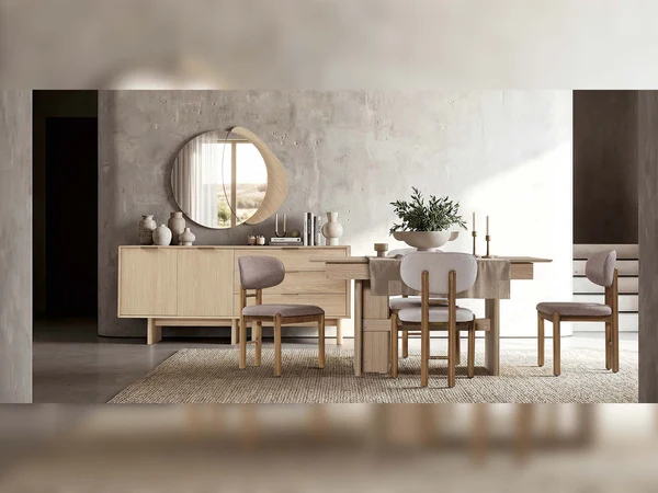 Nirvana San Diningroom Consol With Mirror & Dining Table & 6 Dining Chair
