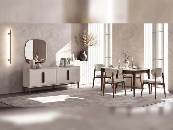 Polo El Diningroom Consol With Mirror & Dining Table & 6 Dining Chair