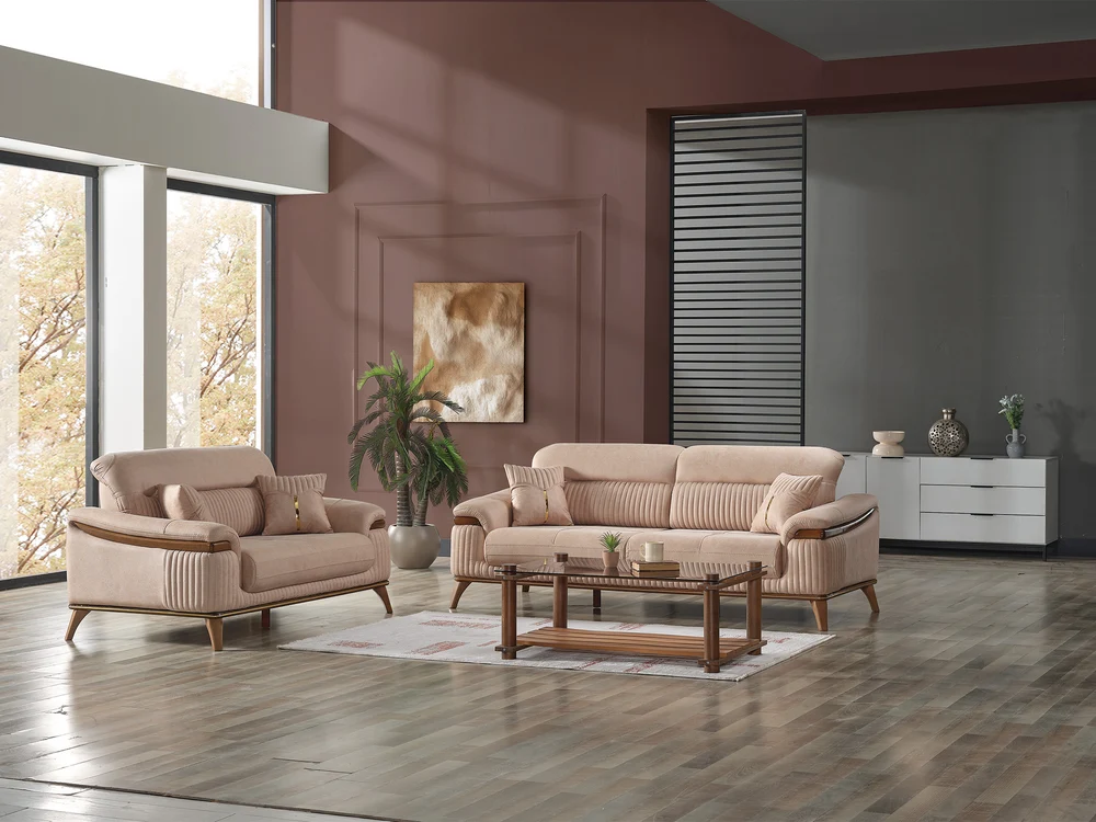 Beta Convertible Loveseat Beige