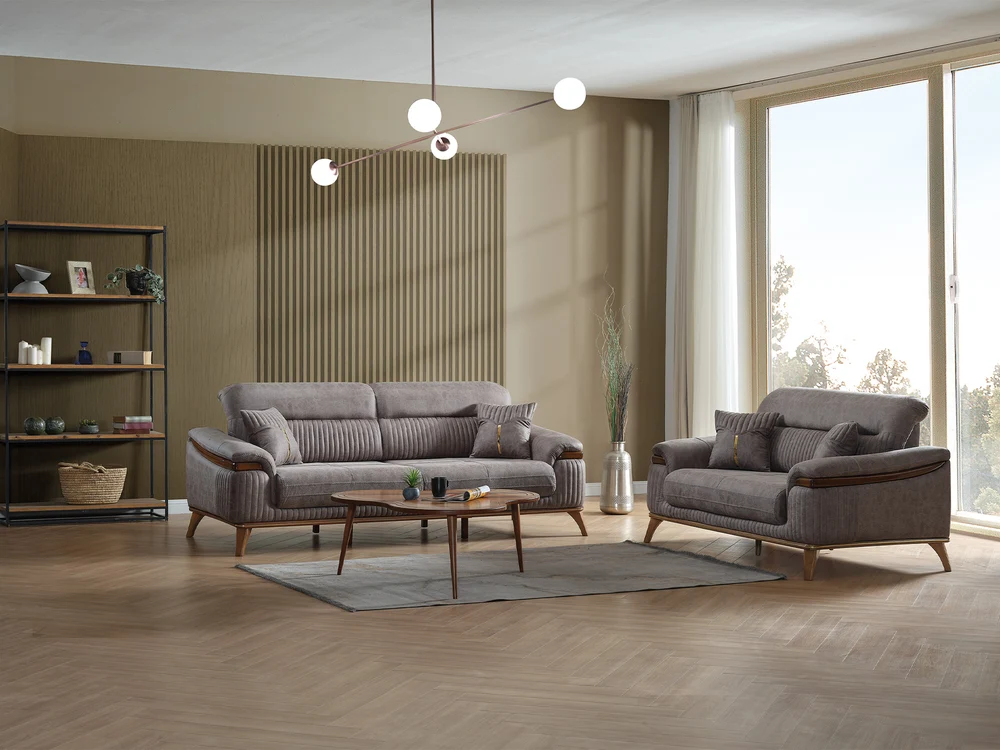 Beta Convertible Loveseat Fume