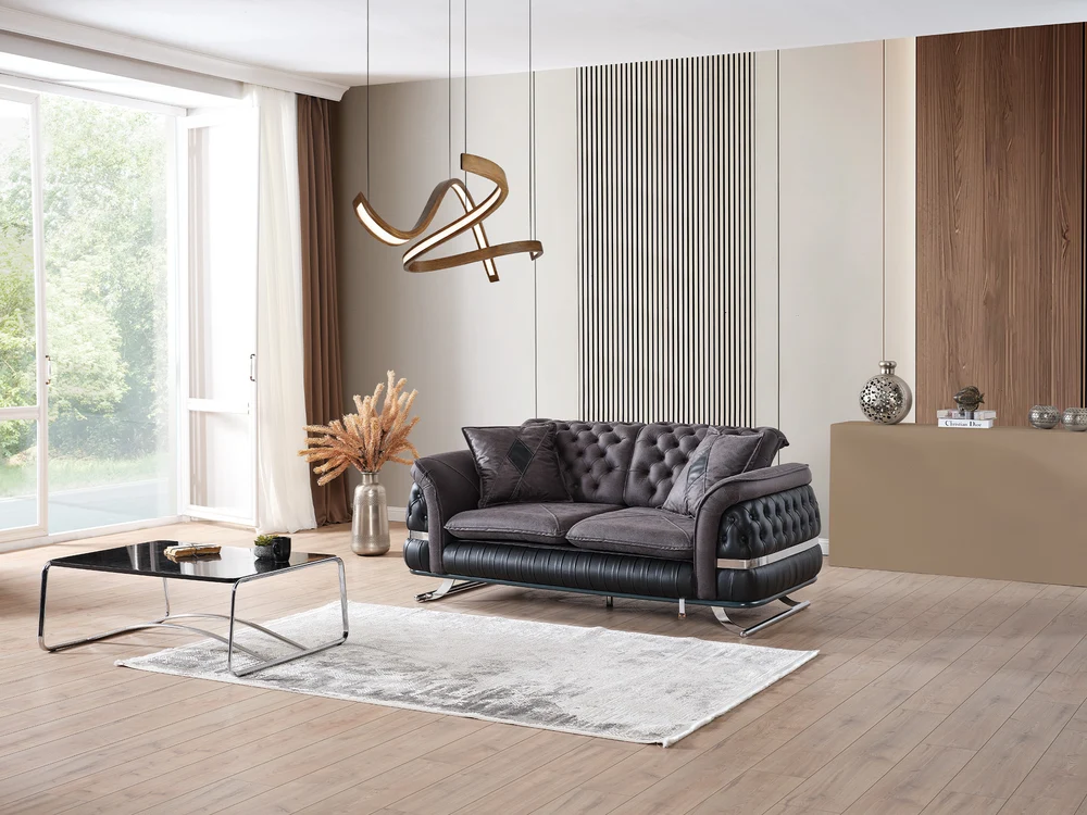 Bravo Convertible Loveseat Black