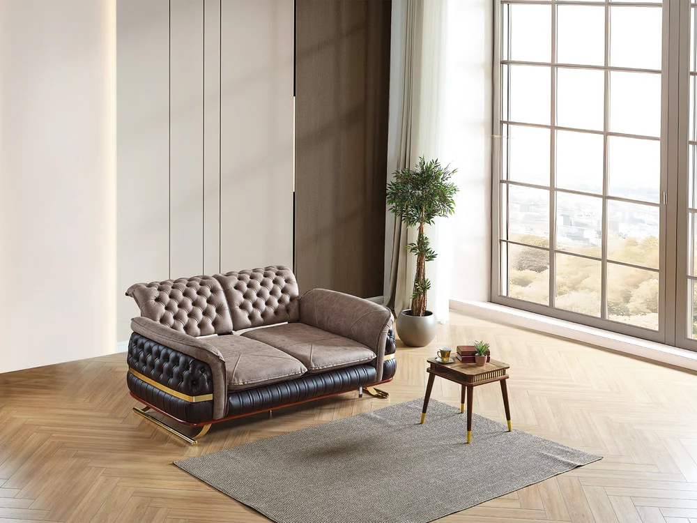 Bravo Convertible Loveseat Brown