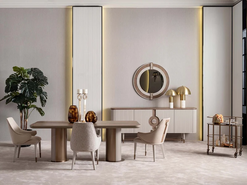 Harmony Diningroom (Consol With Mirror & Dining Table & 6 Dining Chair)