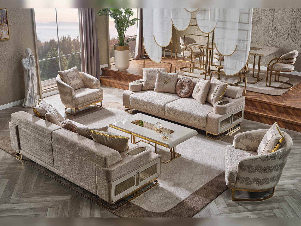 Monza Convertible Loveseat Cream