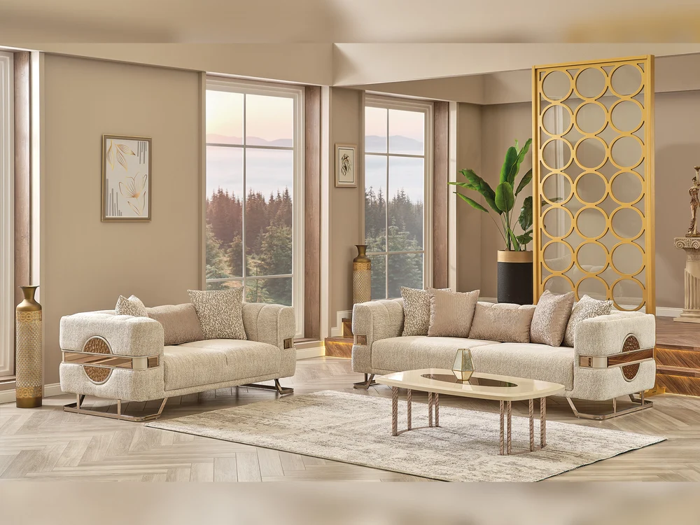 Nova Stationary Loveseat Cream