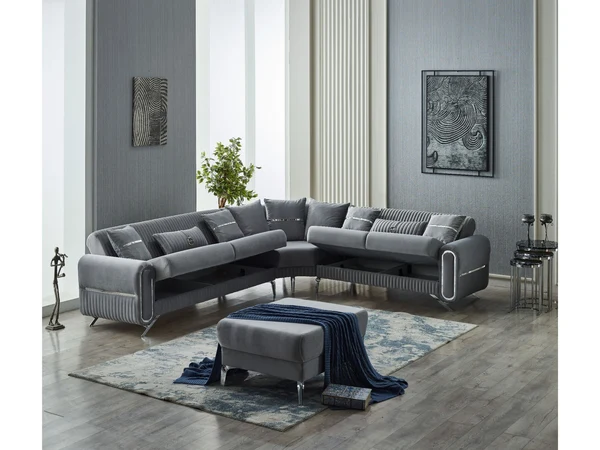 Royal Convertible Sectional Sofa Grey