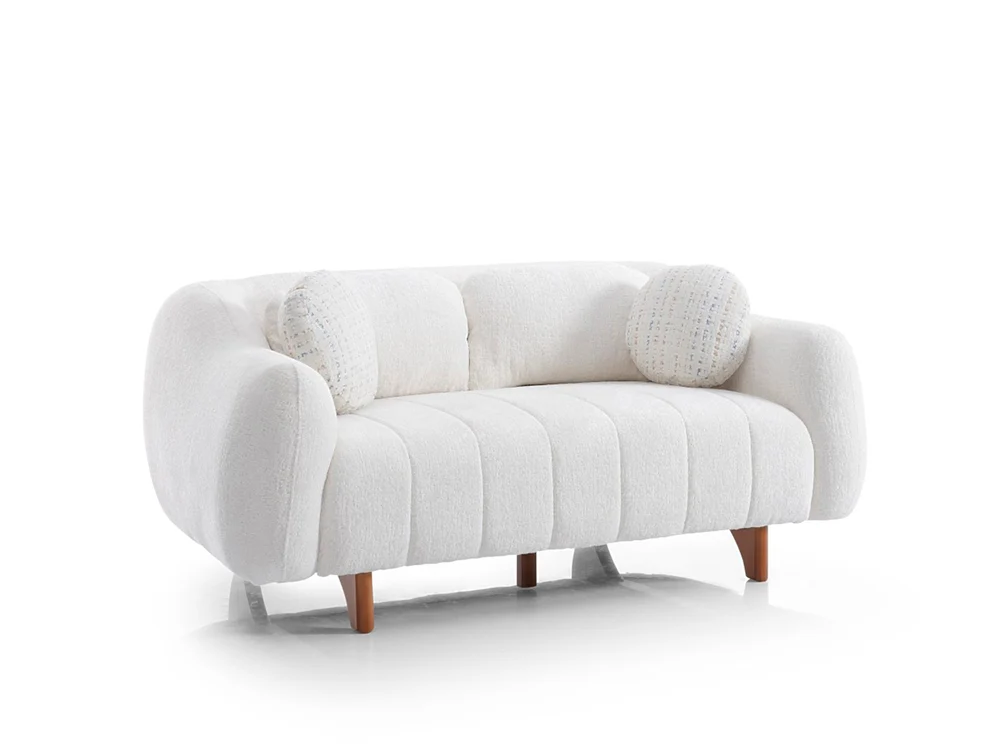Snowy Stationary Loveseat Cream