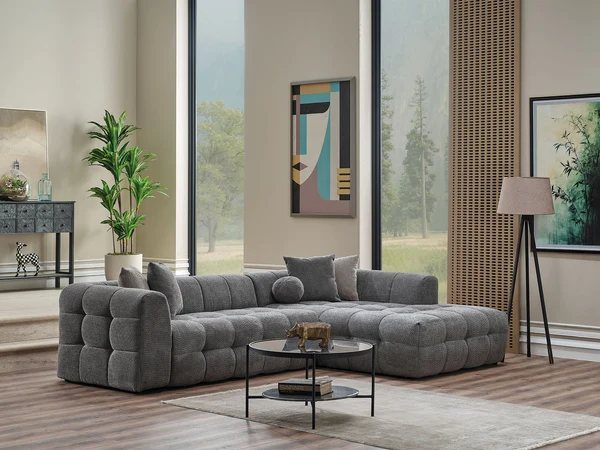 Teddy Sectional Sofa Grey