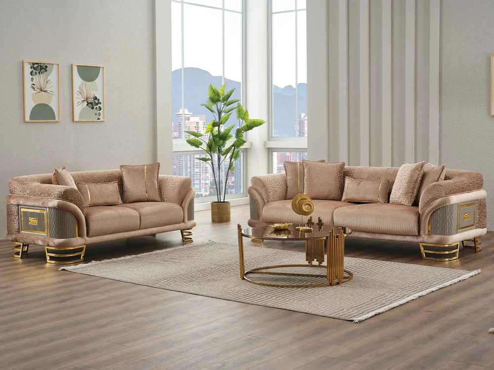 Versace Stationary Loveseat Beige